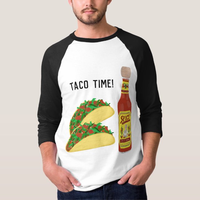 DET ÄR TACO TIME, söt tacos hett Sauce T Shirt (Framsida)