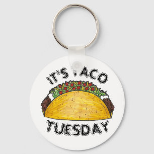 Det är Taco Tisdag, mexikansk hård Snäcka Tacos Nyckelring