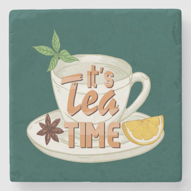 Det är Tea Time Stenunderlägg (Framsidan)