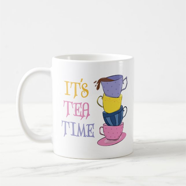 Det är Tea Time - Tea Älskare Kaffemugg (Vänster)