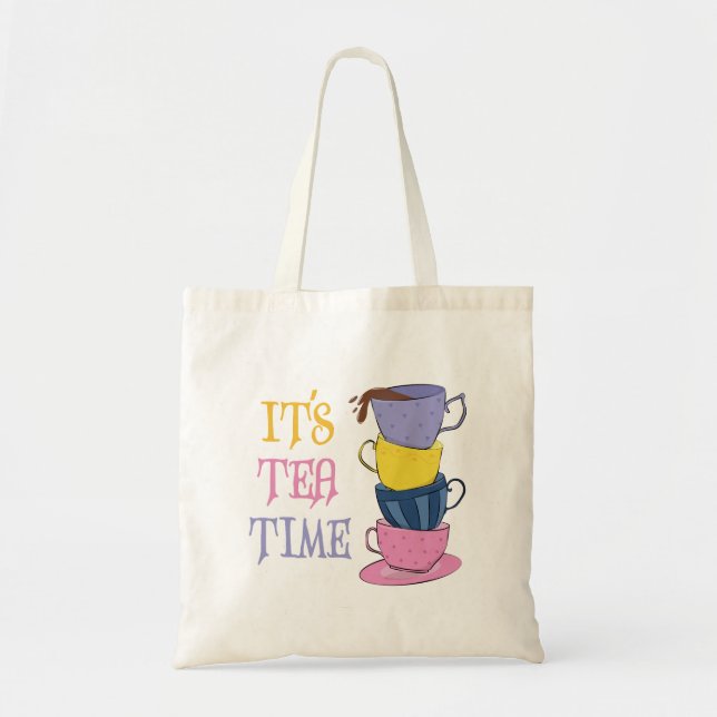 Det är Tea Time - Tea Älskare Tygkasse (Framsidan)