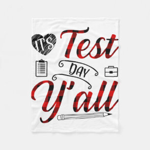 Det är testdag Yall Teacher Exam-testning Fleecefilt