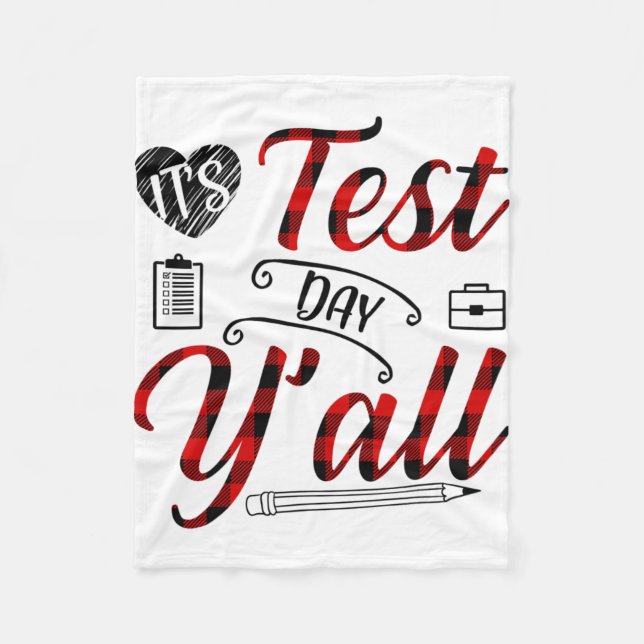 Det är testdag Yall Teacher Exam-testning Fleecefilt (Framsidan)