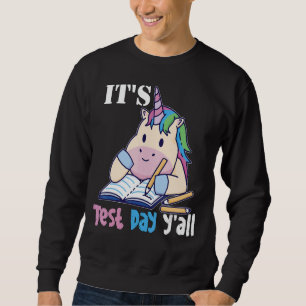 Det är testdag Y'all Teacher Testing Day U Lång Ärmad Tröja