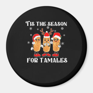 Det Är Tid För Tamales Mexikansk Jul Modern Magnet