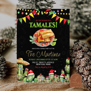 Det Är Tid För Tamales Mexikansk Julfest Inbjudningar