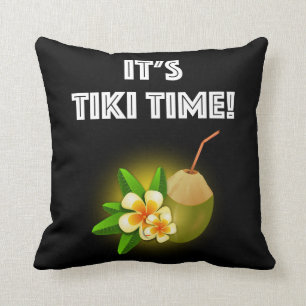 Det är Tiki Time! Tropisk öTiki pub Kudde
