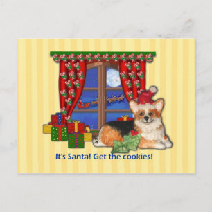 Det är tomten! Hämta Cookies! Corgi-julkort Helg Vykort