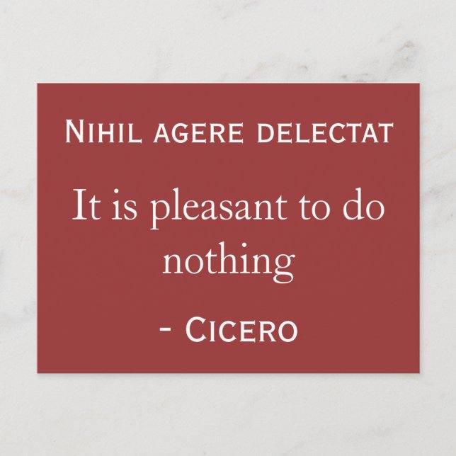 Det är trevligt att inte göra någonting vykort (Framsida)