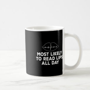 Det är troligast att läsa läppar Döv ASL Hörselför Kaffemugg