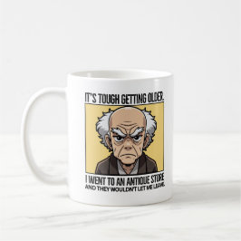 Det är tuff att bli äldre. kaffemugg