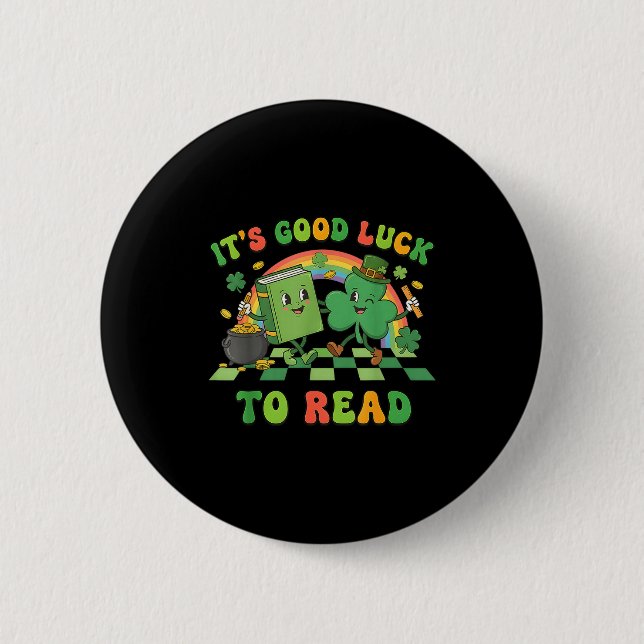 Det är tur att läsa st patricks dag bok lycklig knapp (Framsida)