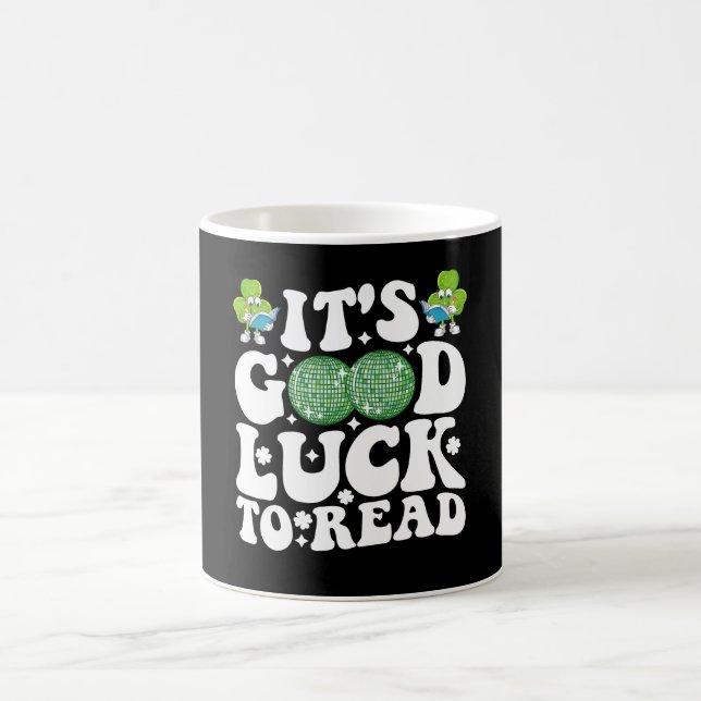 Det är tur att läsa St Patricks Day Disco Ball Kaffemugg (Center)