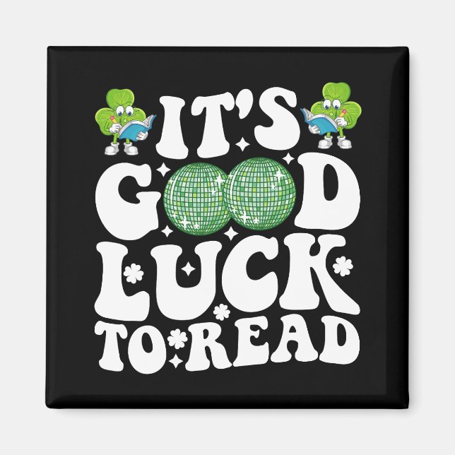 Det är tur att läsa St Patricks Day Disco Ball Magnet (Framsidan)