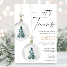 Det är tvillingarnas vinterjul baby shower