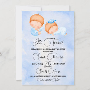 Det är Twillingar Baby Shower-inbjudan Inbjudningar
