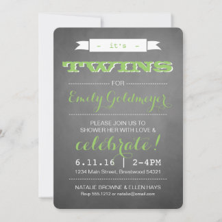 Det är TWILLINGAR!  BABY SHOWER INVITATIONS Inbjudningar