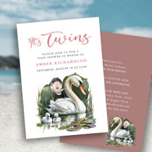 Det är Twillingar Elegant  Rosa Script Svan Baby S