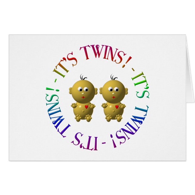 Det är twillingar! hälsningskort (Framsidan Horizontal)