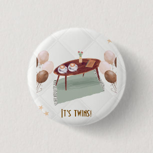 Det är Twillingar Kaffe, "Theter Baby Shower" Knapp