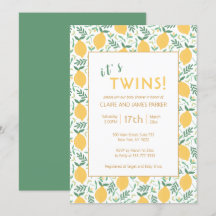 Det är Twillingar Lemon Foliage Baby Shower för Gu