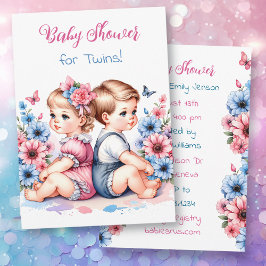 Det är Twillingar! Vintagen Baby Shower för Boy an Inbjudningar