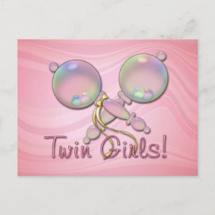 DET ÄR TWIN GIRLS BABY RATTLE by SHARON SHARPE Vykort