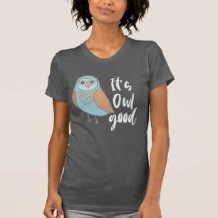 Det är Uggla Bra Blue och Orange Tecknad Uggla T Shirt
