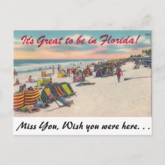 Det är underbart att vara i Florida! Vykort (Framsida)