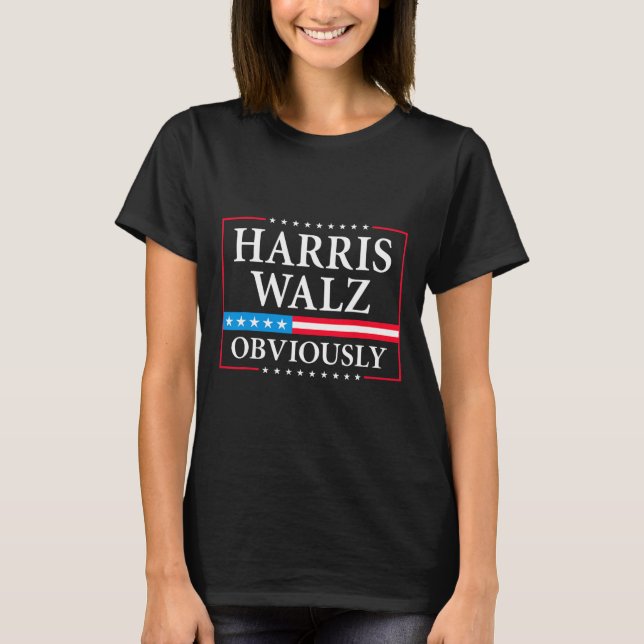Det är uppenbart att president Kamala Harris Waltz T Shirt (Framsida)