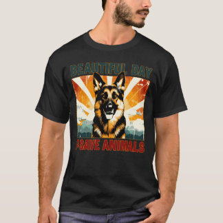 Det är vacker dag, rädda djur retro t shirt