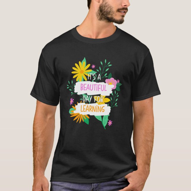 Det är vackert att lära sig Retro Teacher Stud T Shirt (Framsida)