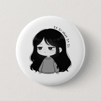 Det är vad det är Relaterbar Chibi-tjejillustratio Knapp