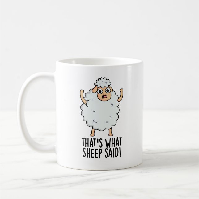 Det är vad får sa Roligt djur skämt  Kaffemugg (Vänster)