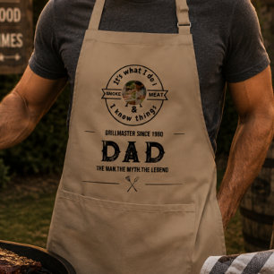 Det är vad jag gör Jag röker kött Roligt foto på p Förkläde