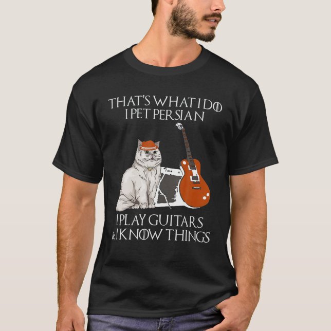 Det är vad jag gör jag smeker perser spelar gitarr t shirt (Framsida)