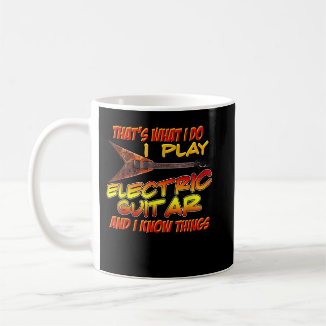 Det är vad jag gör jag spelar elgitarr musiker kaffemugg (Vänster)
