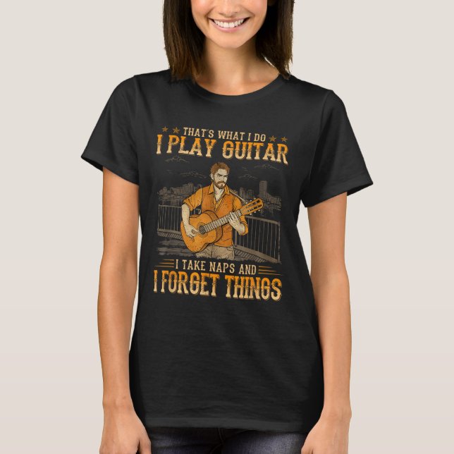 Det är vad jag gör Jag spelar gitarr Jag tar tuppl T Shirt (Framsida)