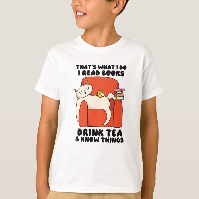 Det är vad jag gör när jag läser bokar drink tea v t shirt (Framsida)