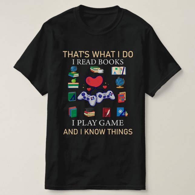 Det är vad jag läser Bokar i spel T-shirt (Design framsida)