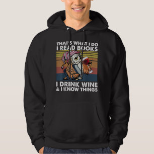 Det är vad jag läser Bokar jag dricker Vin och jag Hoodie