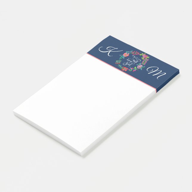 Det är väl med min själ monogram post-it lappar (Vinklad)