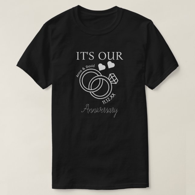 Det är vår årsdag Bröllopspresent För Nytt Par T Shirt (Design framsida)