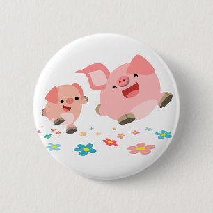 Det är Vår!-Två Cute Tecknad Grisar Button Badge Knapp