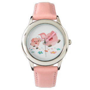 Det är Vår!!-Två Cute Tecknad Grisar Watch Armbandsur