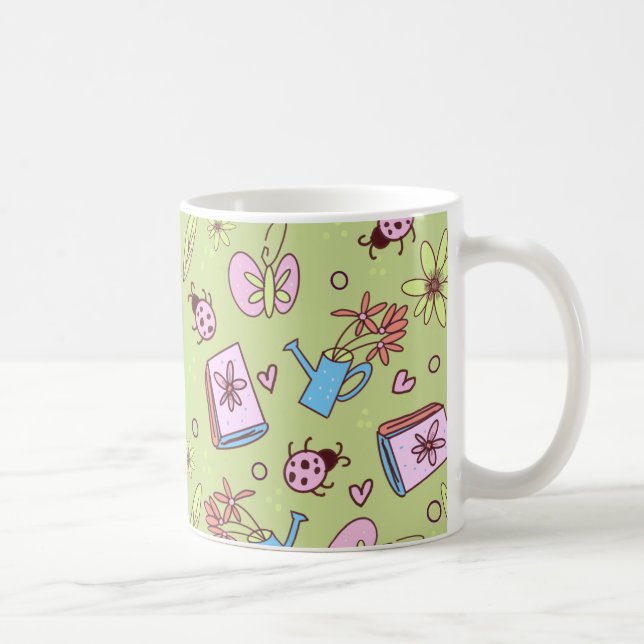 Det är vårbokälskare färgglada klotter kaffemugg (Höger)
