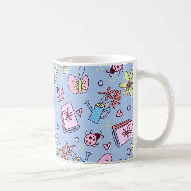 Det är vårbokälskare färgglada klotter kaffemugg (Höger)