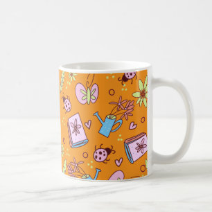 Det är vårbokälskare färgglada klotter kaffemugg