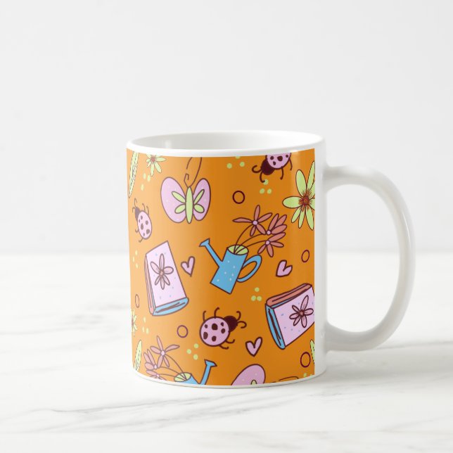 Det är vårbokälskare färgglada klotter kaffemugg (Höger)