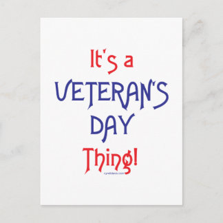 Det är veterandagen Sak! Vykort